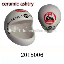 2016 new style helmet design ceramic portable ashtray